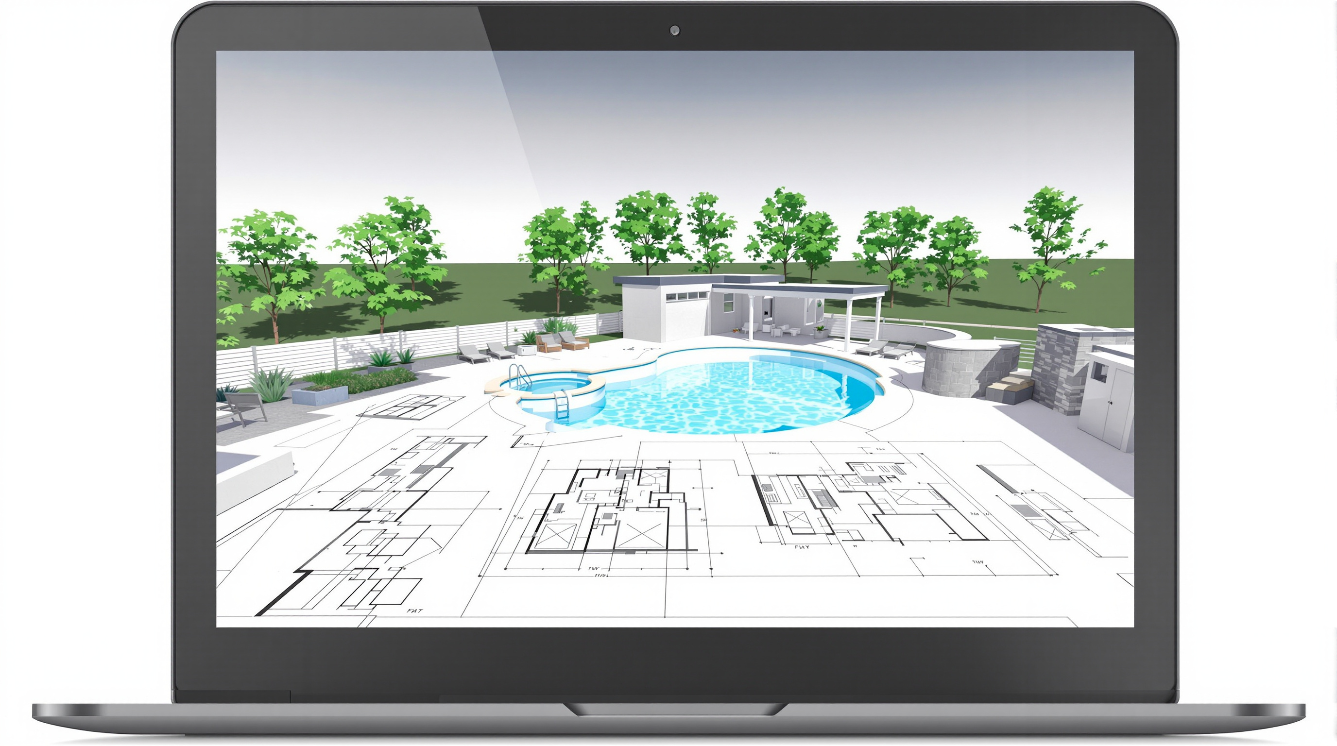 Piscine sur mesure jardin méditerranéen