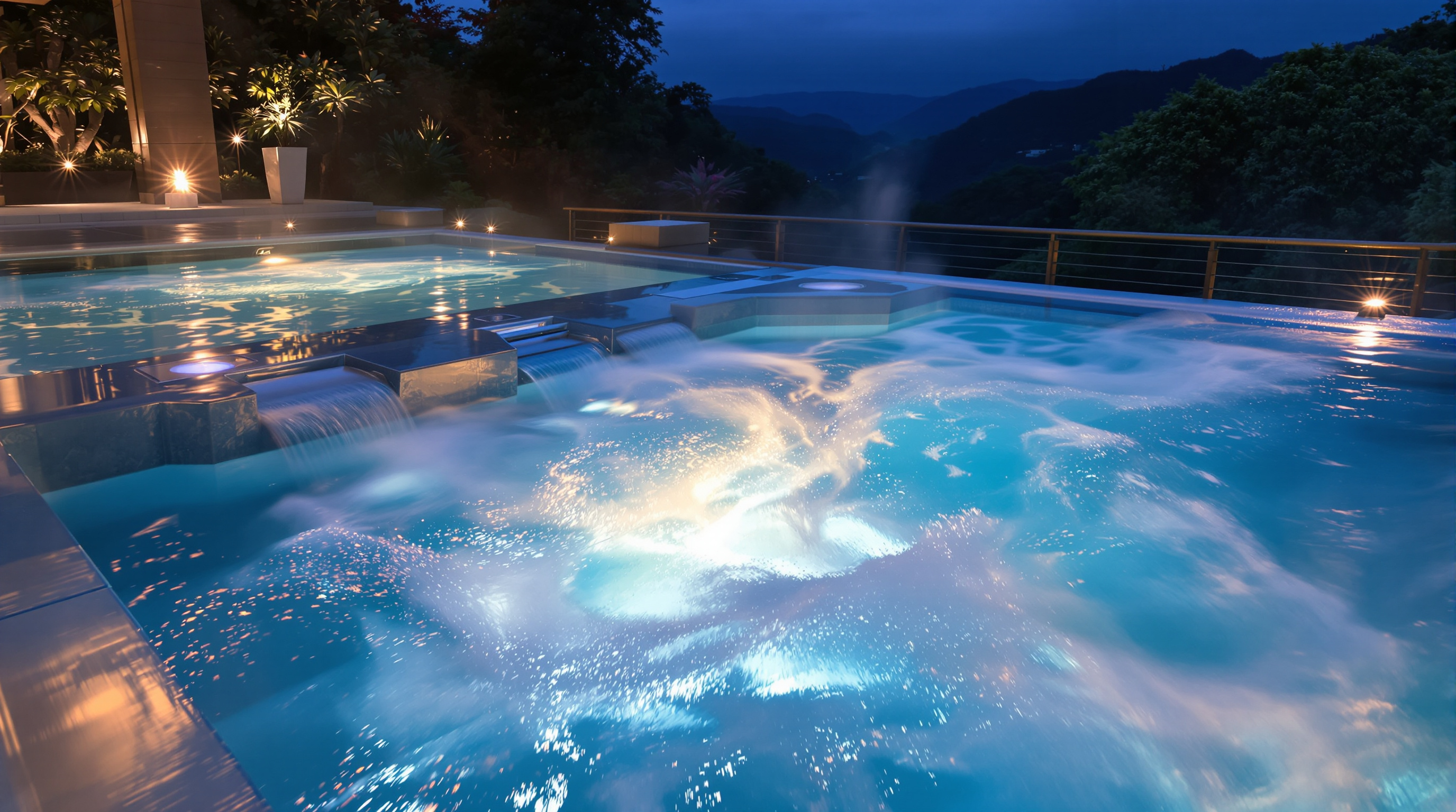 Spa jacuzzi intégré piscine