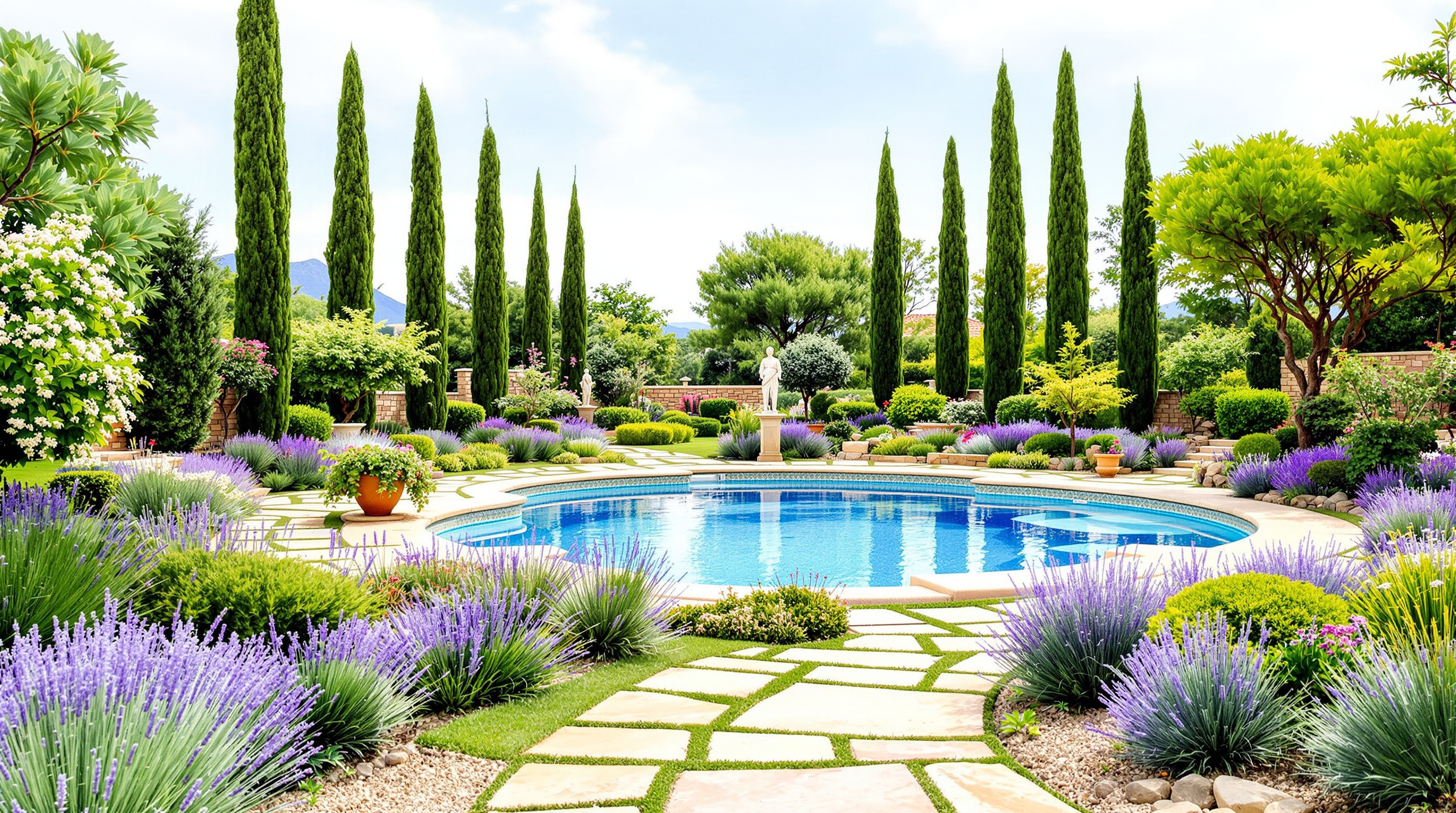 Aménagement jardin piscine